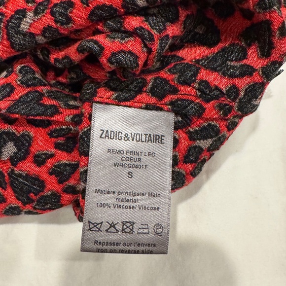 Zadig & Voltaire Red and Black Patterned Long Sleeve Dress - Picture 5 of 5
